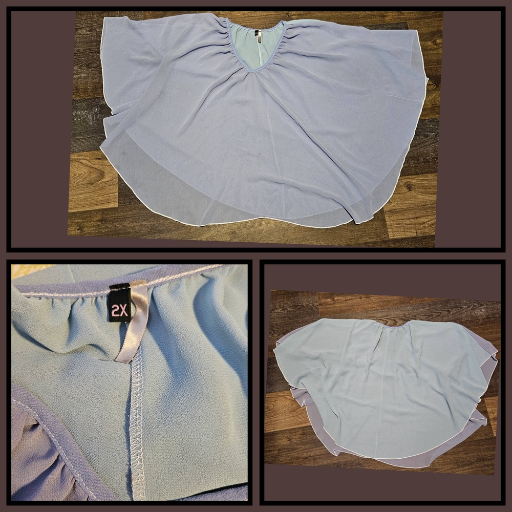 Elegant Blue Chiffon Skirt